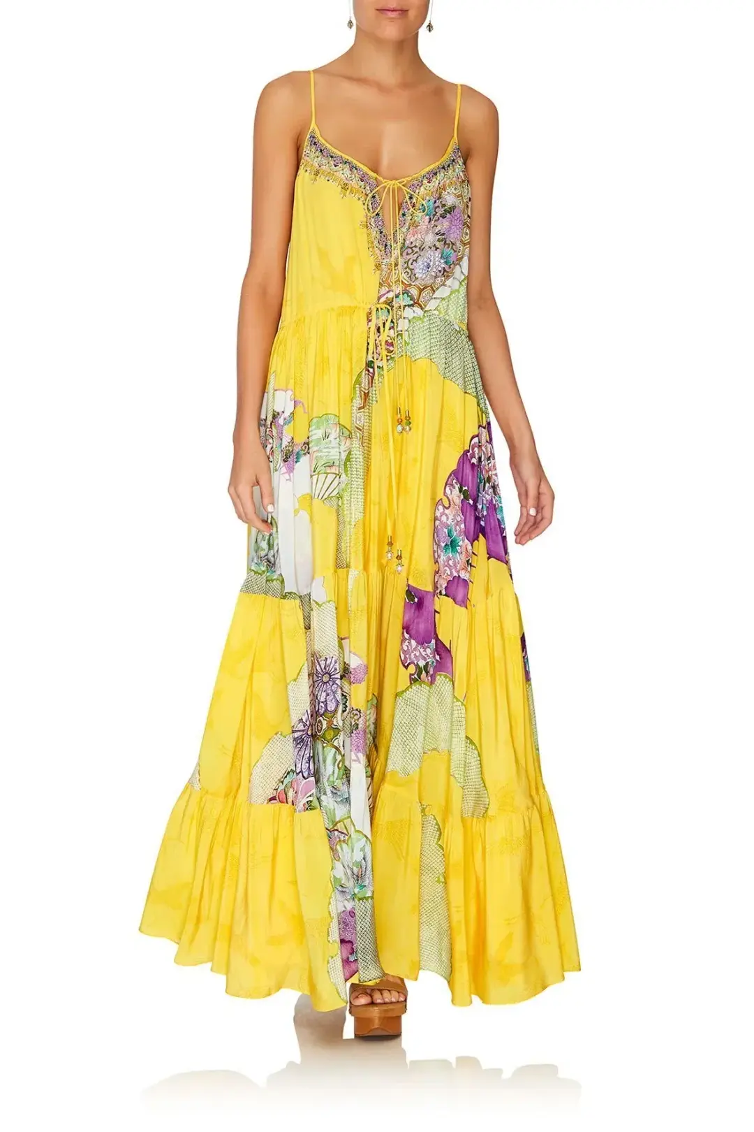 Camilla Golden Years Dress With Front Tie Detail Print Size (M) for rent on The Volte - main image