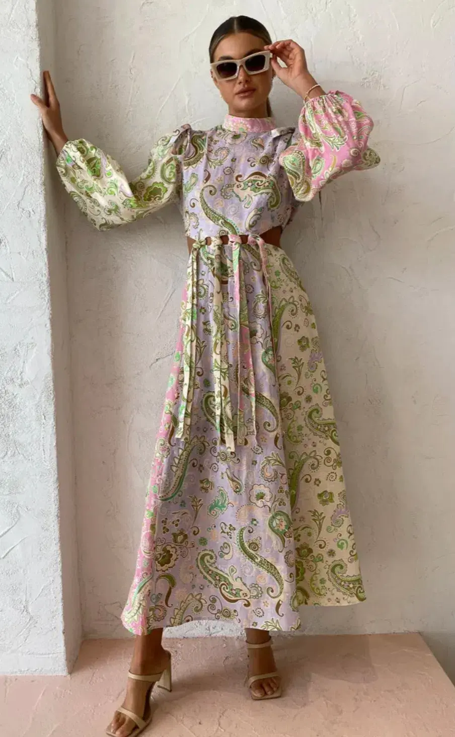 Alemais Marta Cutout Dress Print Size 14 for rent on The Volte - main image