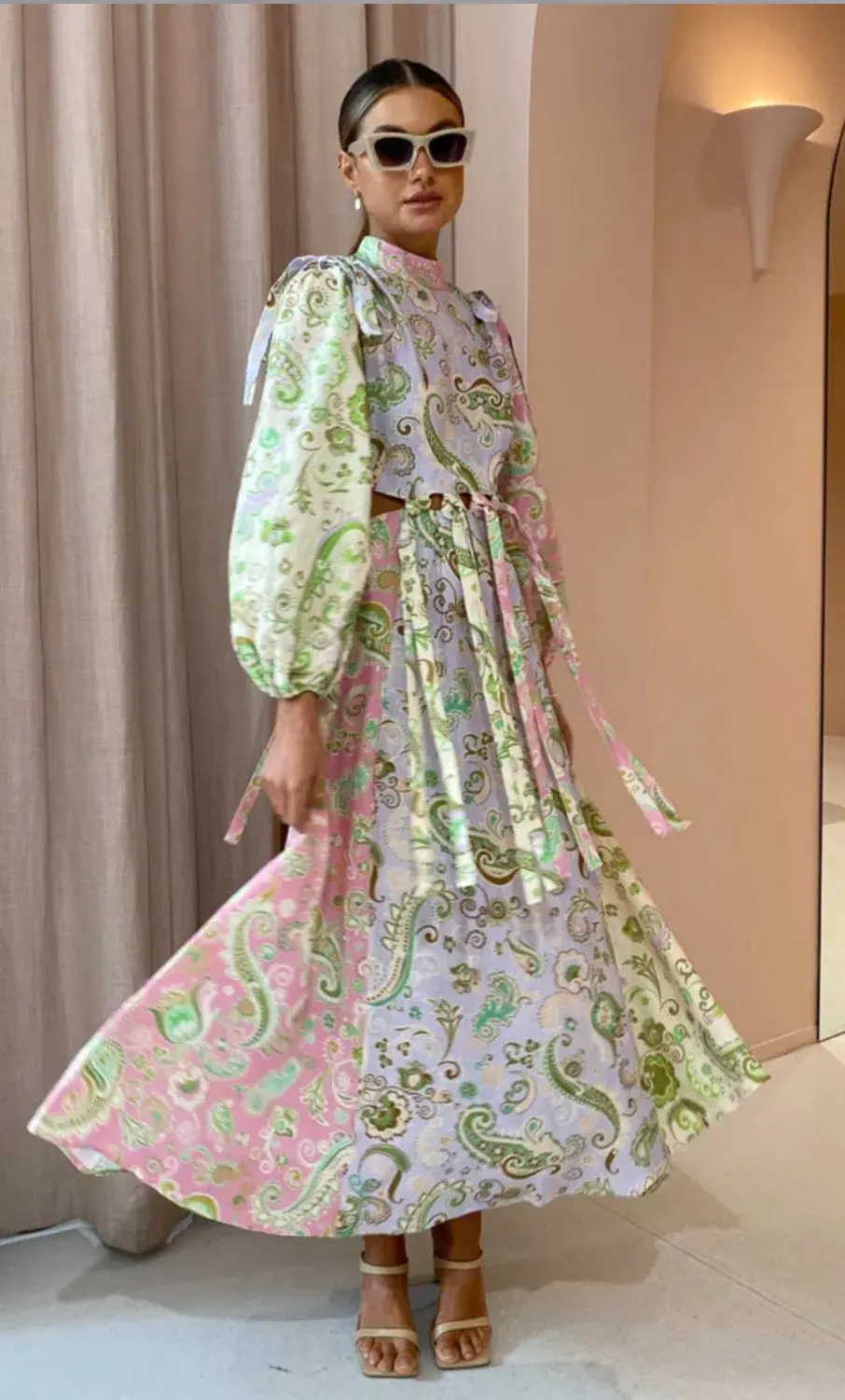 Alemais Marta Cutout Dress Print Size 14 for rent on The Volte - main image