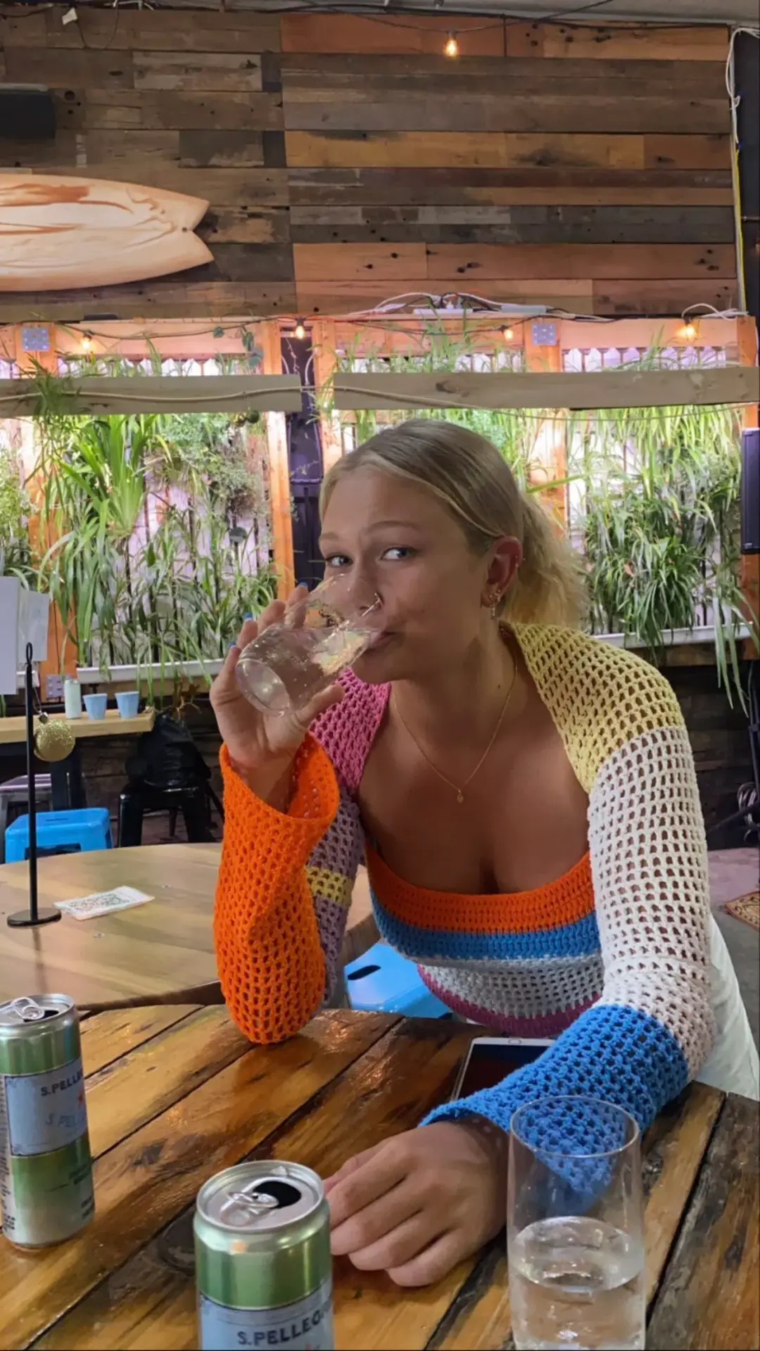 Scarlet and Sam Sleeved Powder Crochet Crop Top Multi Size M for rent on The Volte - main image