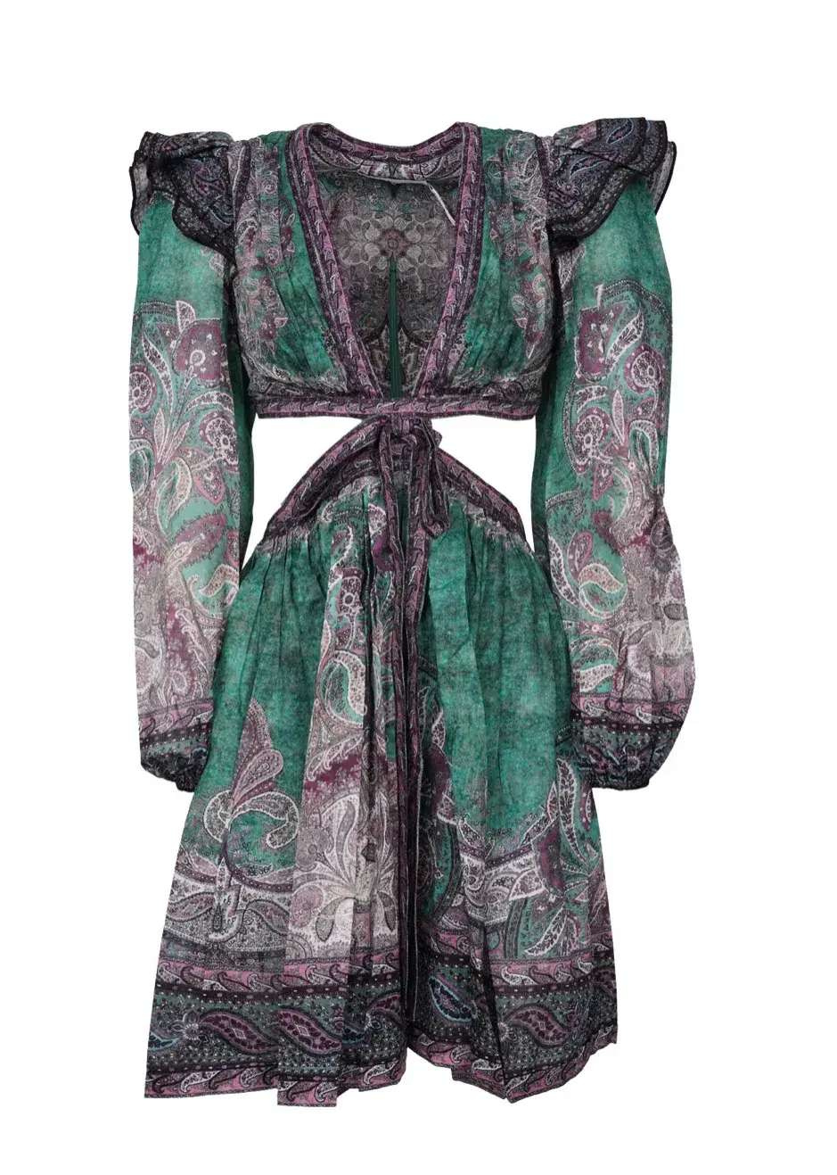 Zimmermann Anneke Ruffle Mini Dress Print Size 0P/Au 6 - Image 2