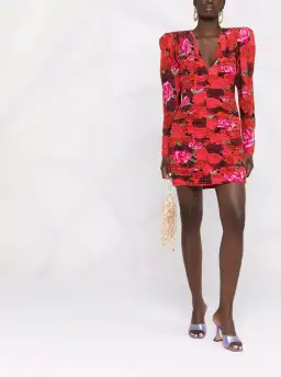MAGDA BUTRYM Silk V Neck Dress Floral Print for rent on The Volte - image 3