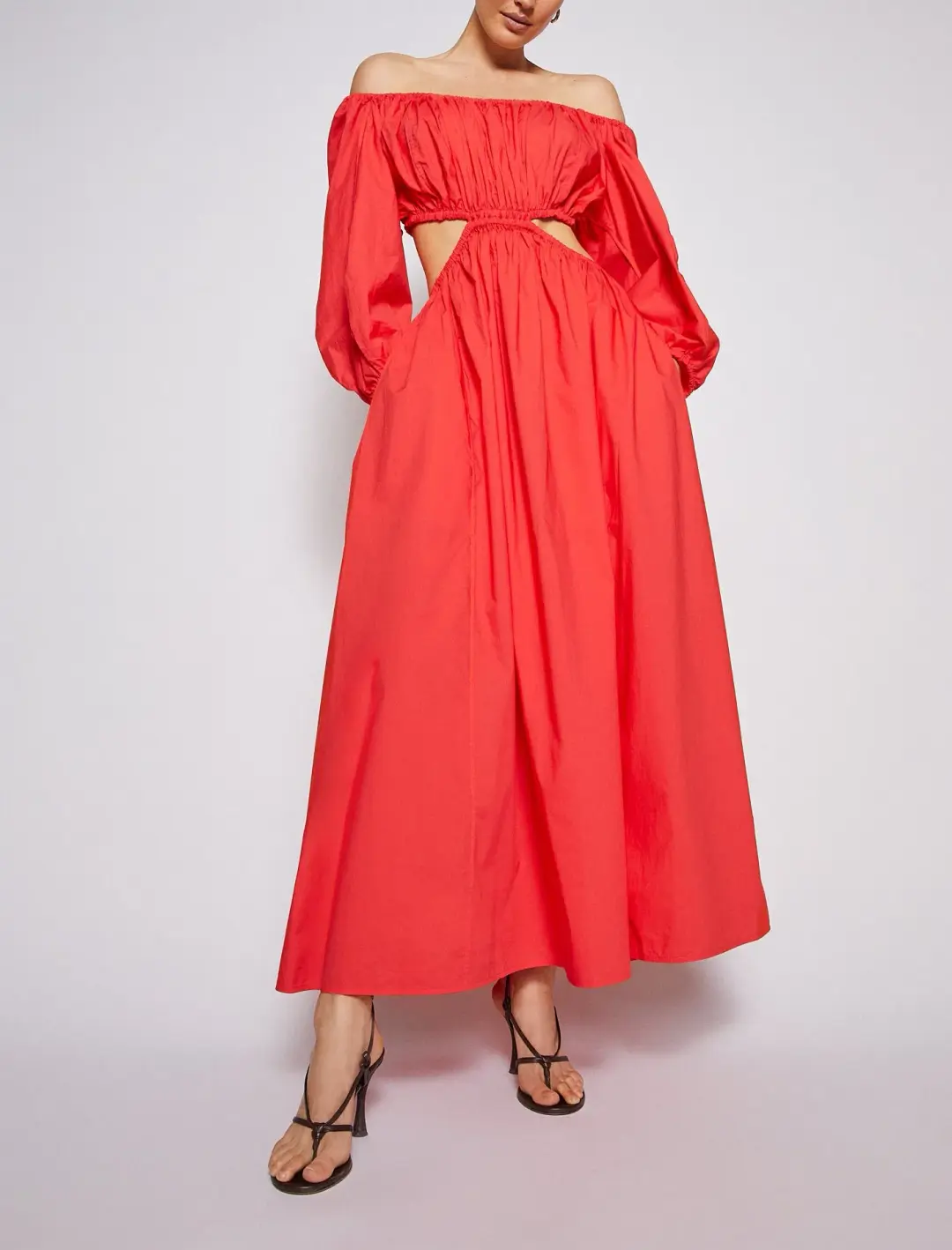 Scanlon Theodore Parachute Cotton Gather Dress Poppy Size 6 for rent on The Volte - main image