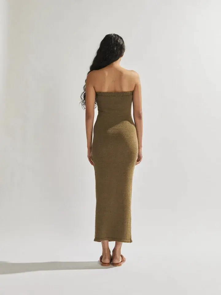 One Mile the Label Cora Maxi Dress Khaki Size S - Image 3
