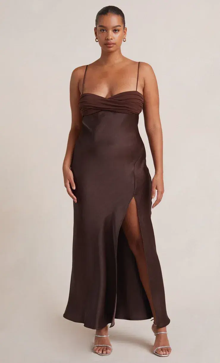 Bec & Bridge Julieta Maxi Dress in Chocolate Brown Size 14 for rent on The Volte - main image