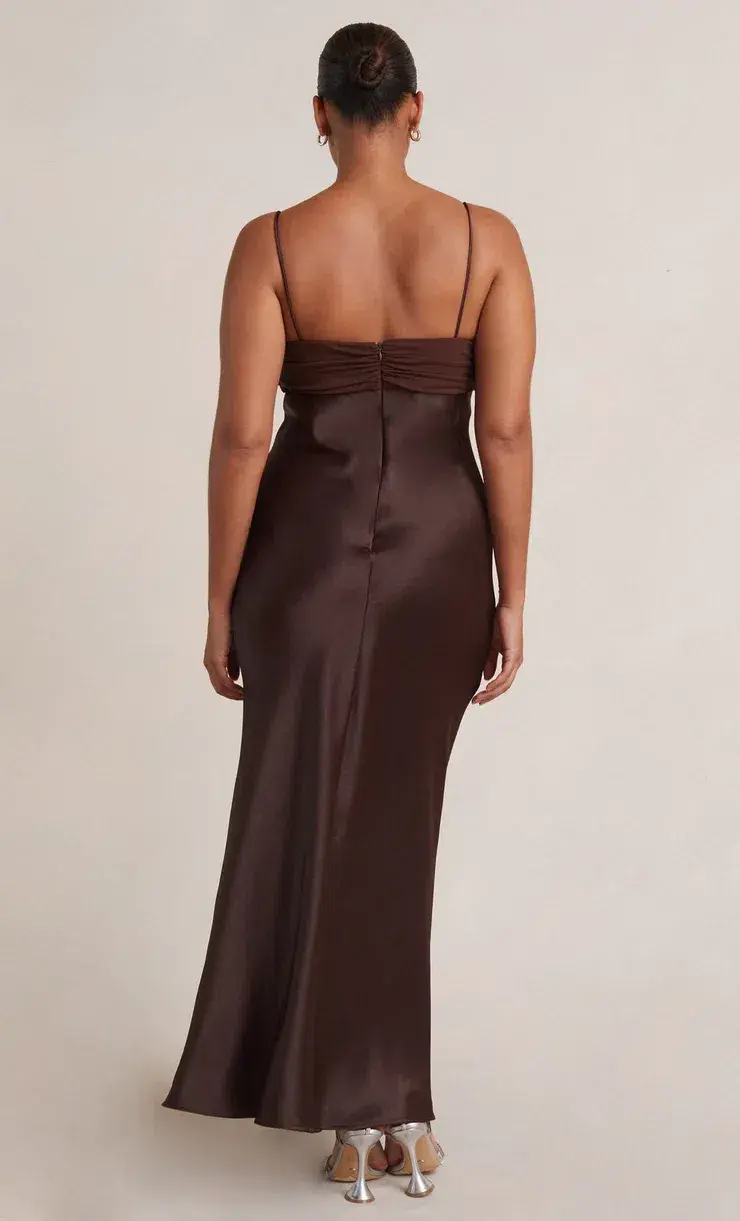 Bec & Bridge Julieta Maxi Dress in Chocolate Brown Size 14 for rent on The Volte - main image