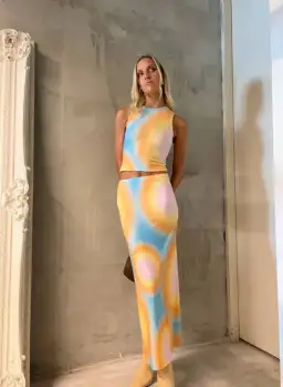 With Harper Lu Sunset Orb Maxi Set Print Size 6 for rent on The Volte - image 1