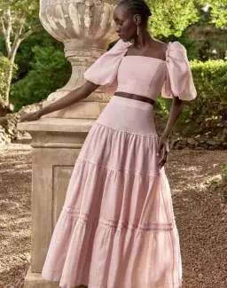 Aje Esme Puff Sleeve Cropped Top and Imprint Maxi Skirt Set Dusty Pink Size 8 for rent on The Volte - image 6