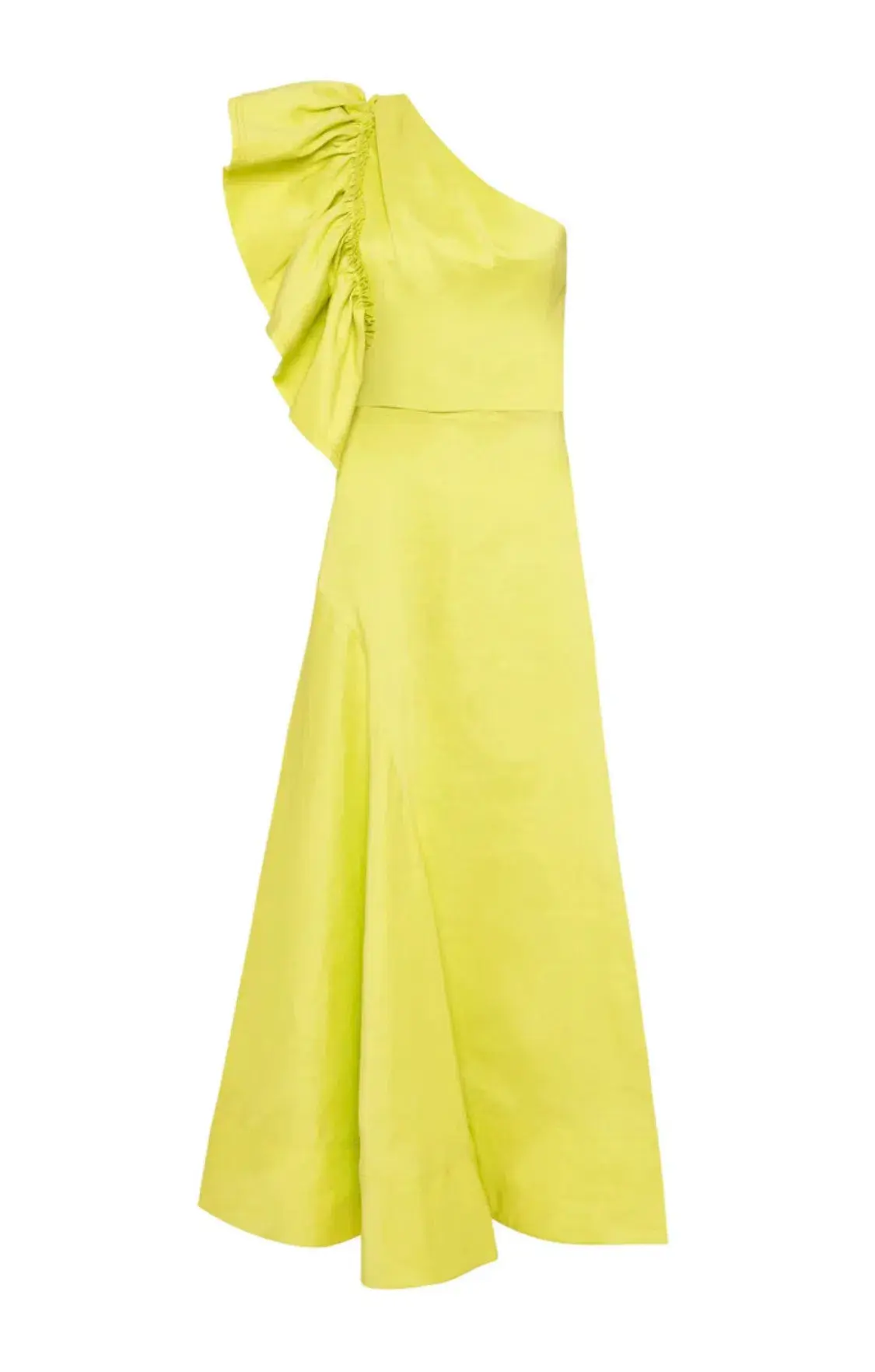 Aje Bonjour Asymmetric Midi Dress Lime Green Size 8 - Image 6