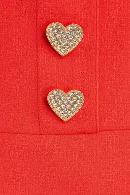 Rebecca Vallance Amara Embellished Crepe Mini Dress Tomato Red Size 16 for rent on The Volte - image 3