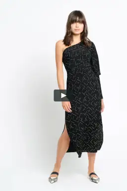 Sass & Bide Space Oddity One Shoulder Dress Black Size 14 for rent on The Volte - image 1