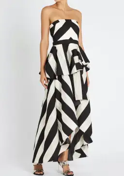Sass & Bide The Stripe Asymmetric Dress Black/White Size 12 for rent on The Volte - image 1