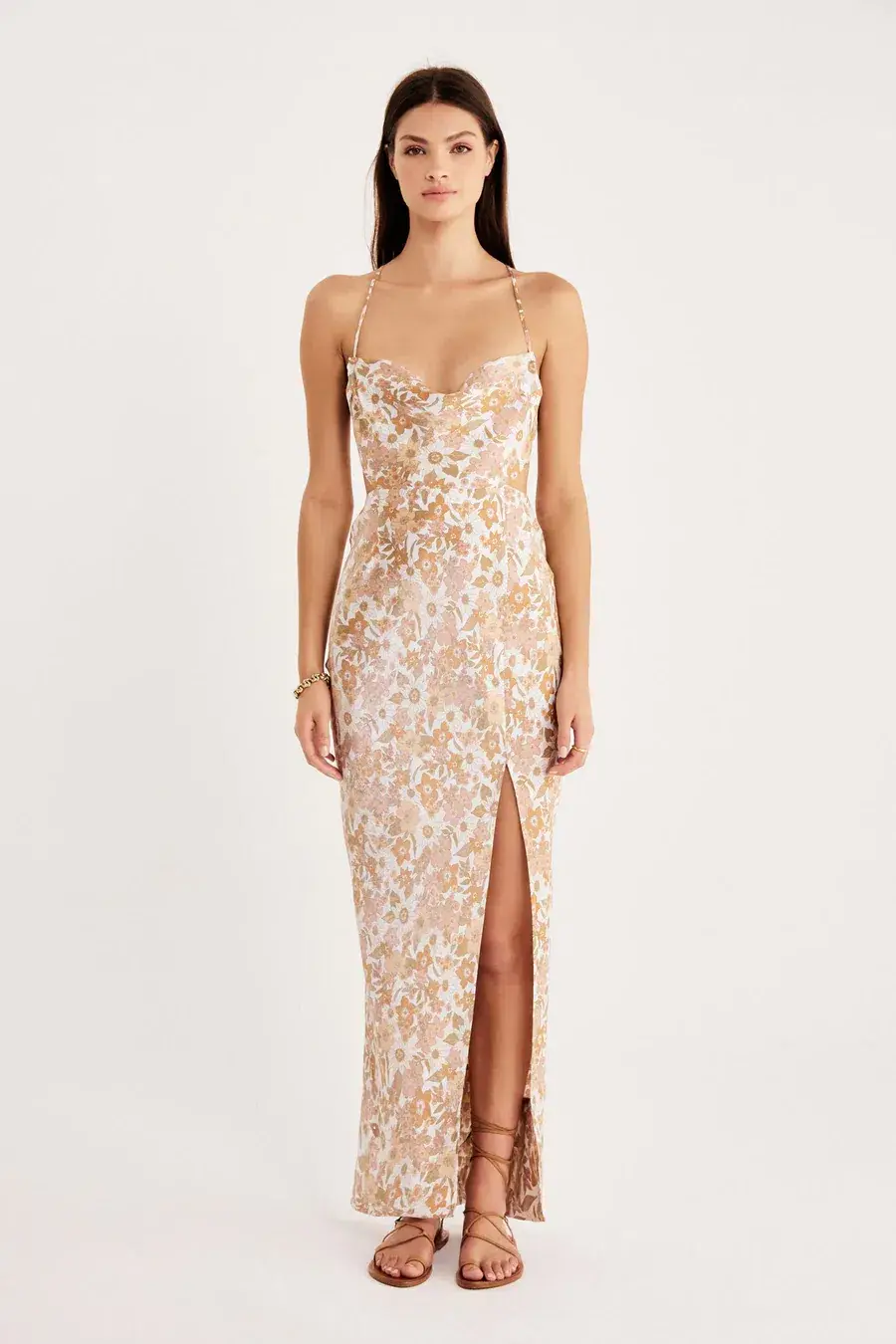 Rumer the Label Paloma Cut Out Gown Print Size XS for rent on The Volte - main image