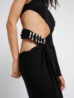 Christopher Esber Coiled Twisted Torso Dress Black Size AU 8 for rent on The Volte - image 2