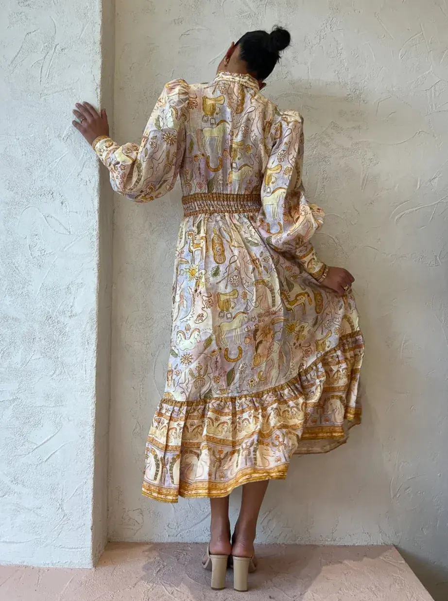 Alemais Solitaire Midi Dress Print Size 8 for rent on The Volte - main image