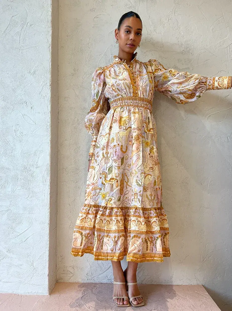 Alemais Solitaire Midi Dress Print Size 8 for rent on The Volte - main image