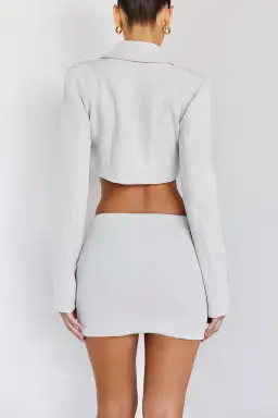 Nemesis Cropped Jacket And Skirt Set Beige Size 10 for rent on The Volte - image 2