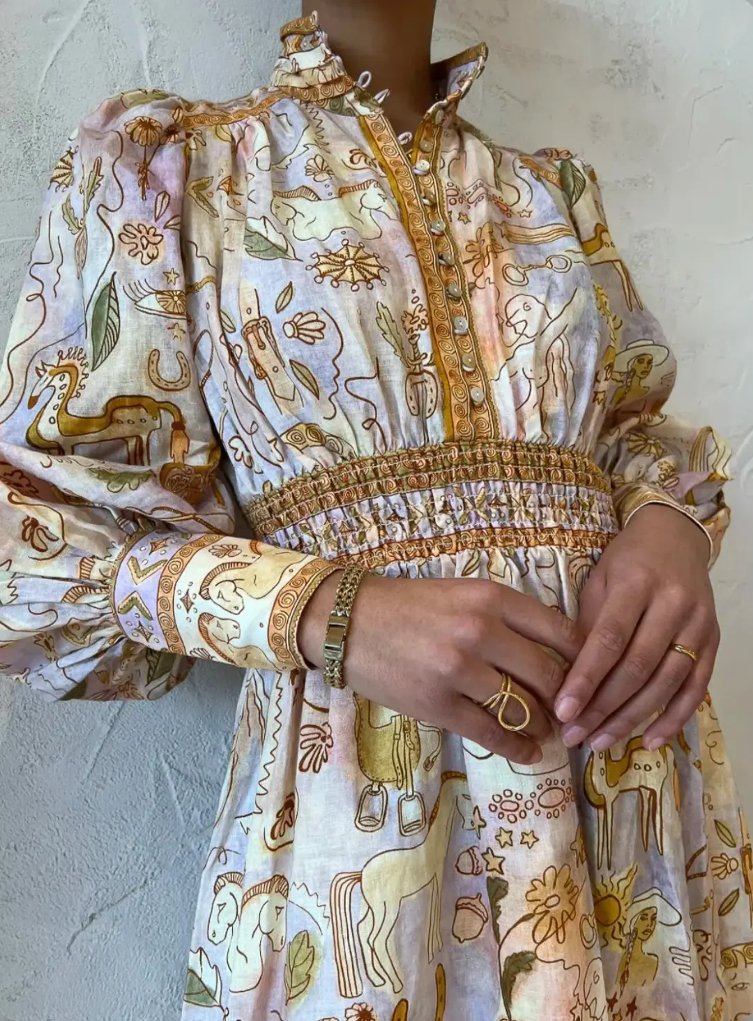 Alemais Solitaire Midi Dress Watercolour Print Size 14 for rent on The Volte - main image