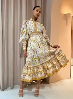 Alemais Solitaire Midi Dress Watercolour Print Size 14 for rent on The Volte - image 1