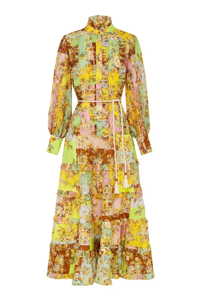 Alemais Matilde Pleated Shirtdress Print Size 6 - Image 4