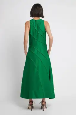 Aje Faraway Midi Dress Emerald Green Size 8 for rent on The Volte - image 3
