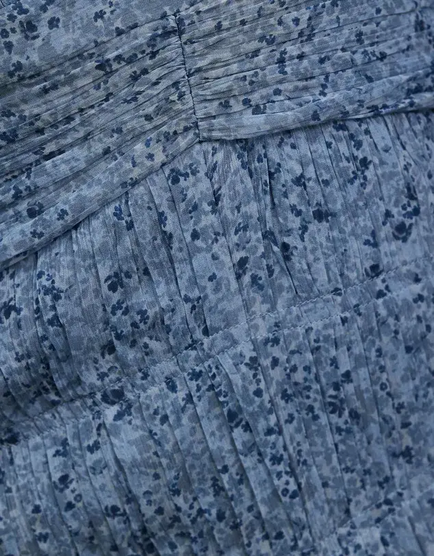 Shona Joy Harmony High Neck Ruched Mini Dress Blue Size 10 for rent on The Volte - main image