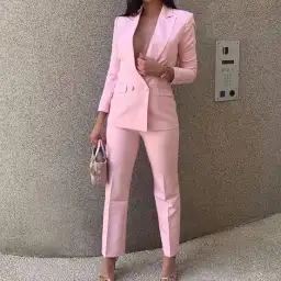 Meshki Tailored Two-Piece Suit Pink Size 6/XS for rent on The Volte - image 2