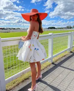 Leo Lin The Fields Embroidered Bustier Mini Dress White Floral Size 8 for rent on The Volte - image 2