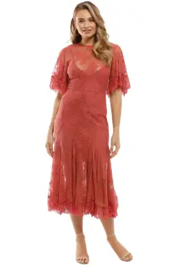 Talulah Blind Love Midi Dress Rosewood Size 8