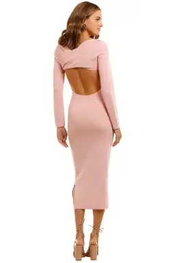 By Johnny Tina Twist Scoop Back Evening Knit In Soft Pink Size XS for rent on The Volte - image 1