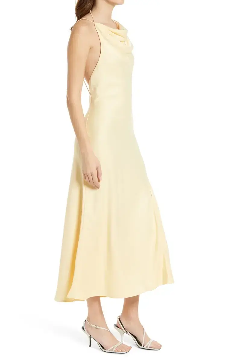 Misha Dawn Halter Dress Italian Straw Size 6 for rent on The Volte - main image
