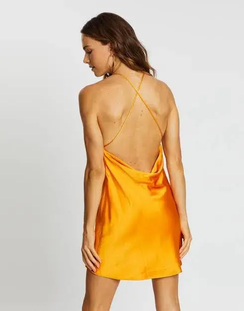 Bec & Bridge Seraphine Mini Dress Tangerine Size 8 for rent on The Volte - main image