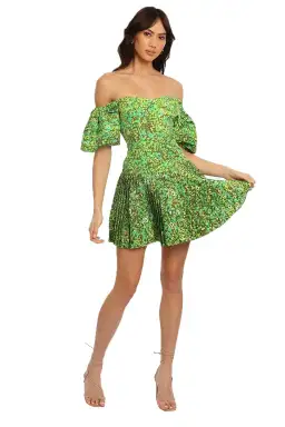 Alemais Phyllis Pleat Mini Dress Green Size 6 for rent on The Volte - image 2