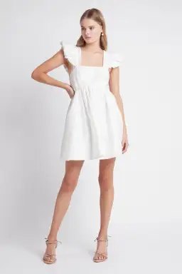 Aje Midsummer Mini Dress Ivory Size 14 for rent on The Volte - image 1