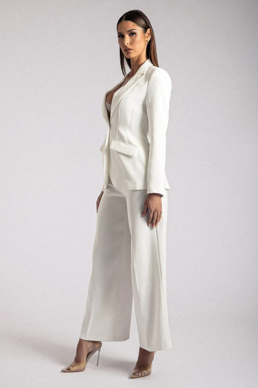 Meshki Helda Fitted Blazer White Size L for rent on The Volte - main image