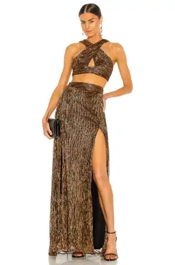Love Nookie Alchemy Crop Top and Skirt Rust Size XS for rent on The Volte - image 1