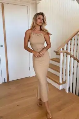 Misha Greta Slinky Jersey Midi Dress Sulfur Size 6/XS for rent on The Volte - image 3