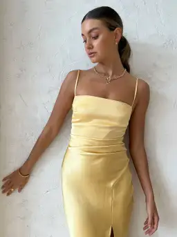 Bec & Bridge Nadia Maxi Dress Straw Yellow Size 8 for rent on The Volte - image 2