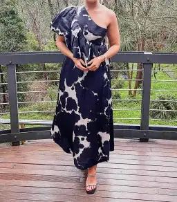 Aje Oxidised Gown Print Size 10 for rent on The Volte - image 3