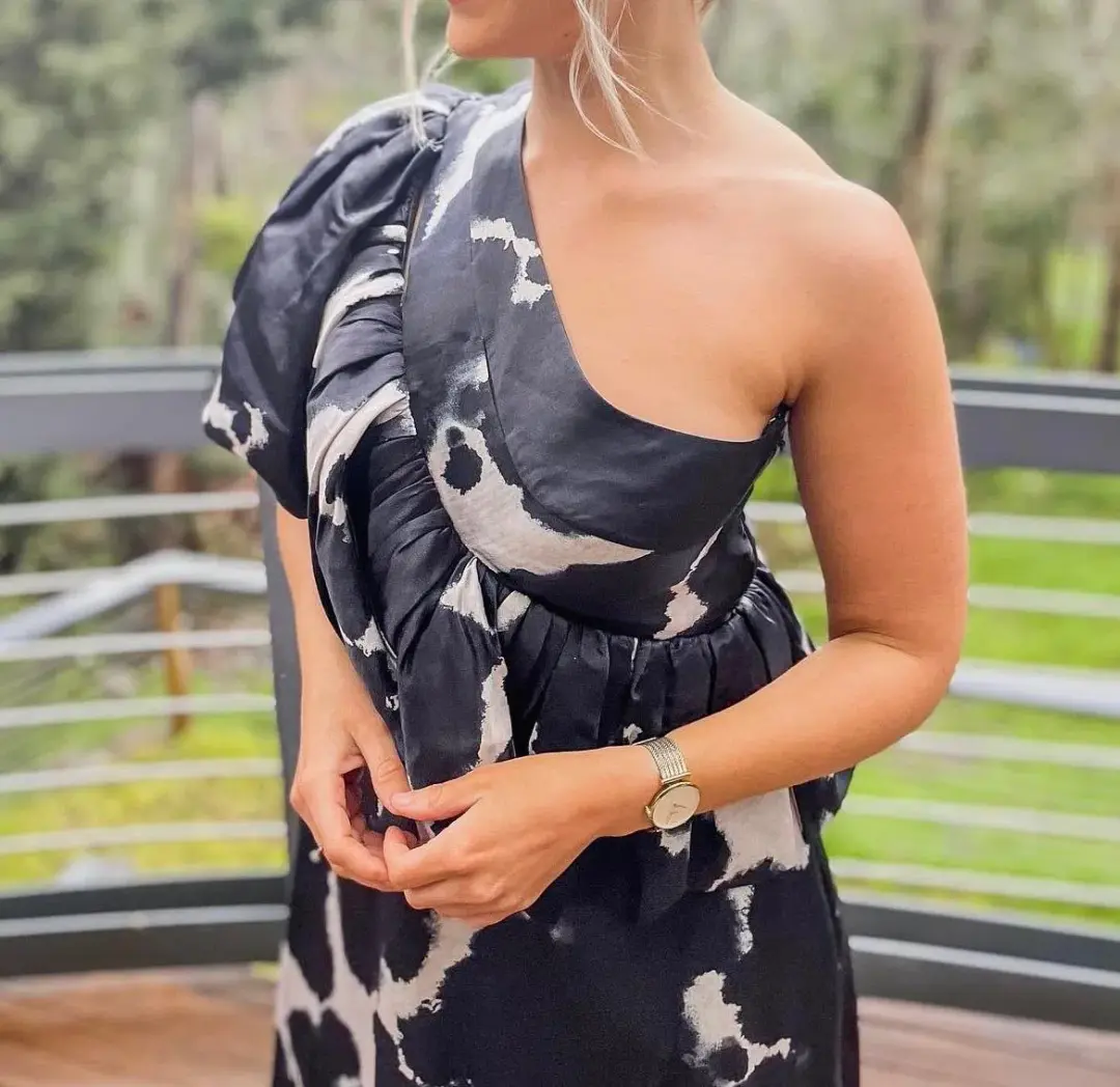 Aje Oxidised Gown Print Size 10 for rent on The Volte - main image