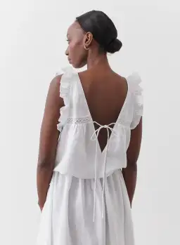 Joslin Gracie Linen Maxi Dress White Size 10 for rent on The Volte - image 4