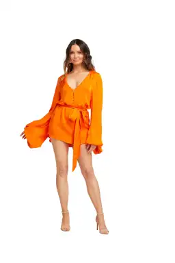 Rat & Boa Harlequin Mini Dress Orange Size XXS