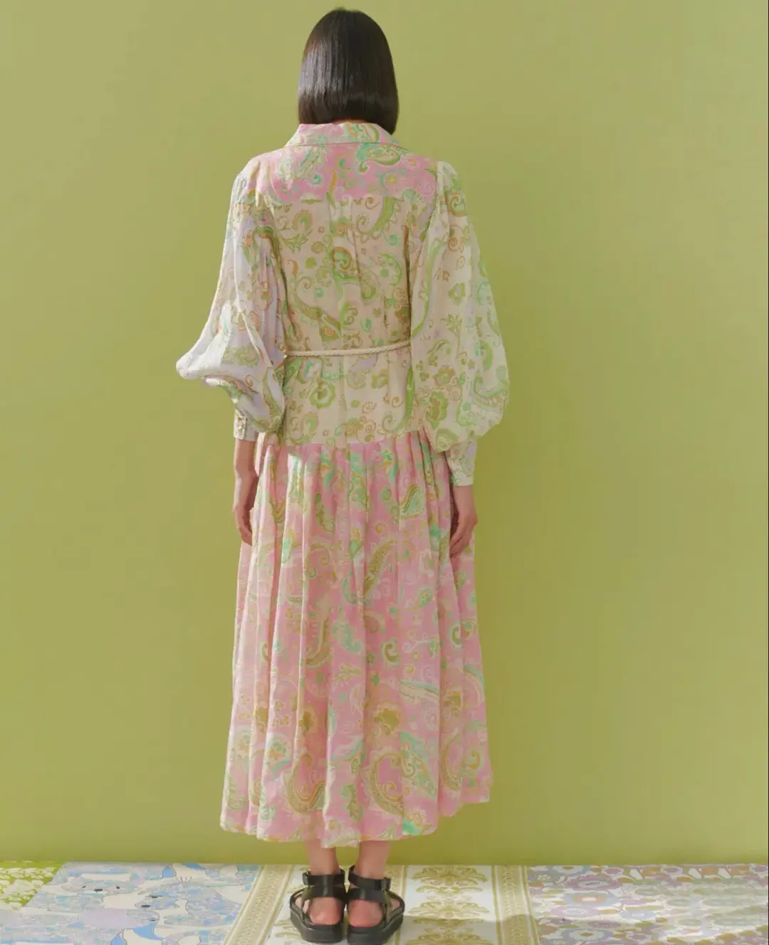 Alemais Marta Patchwork Shirtdress Print Size 8 for rent on The Volte - main image