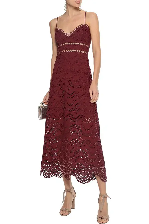 Zimmermann Jaya Wave Bodice Dress Merlot Size 8 - Image 2