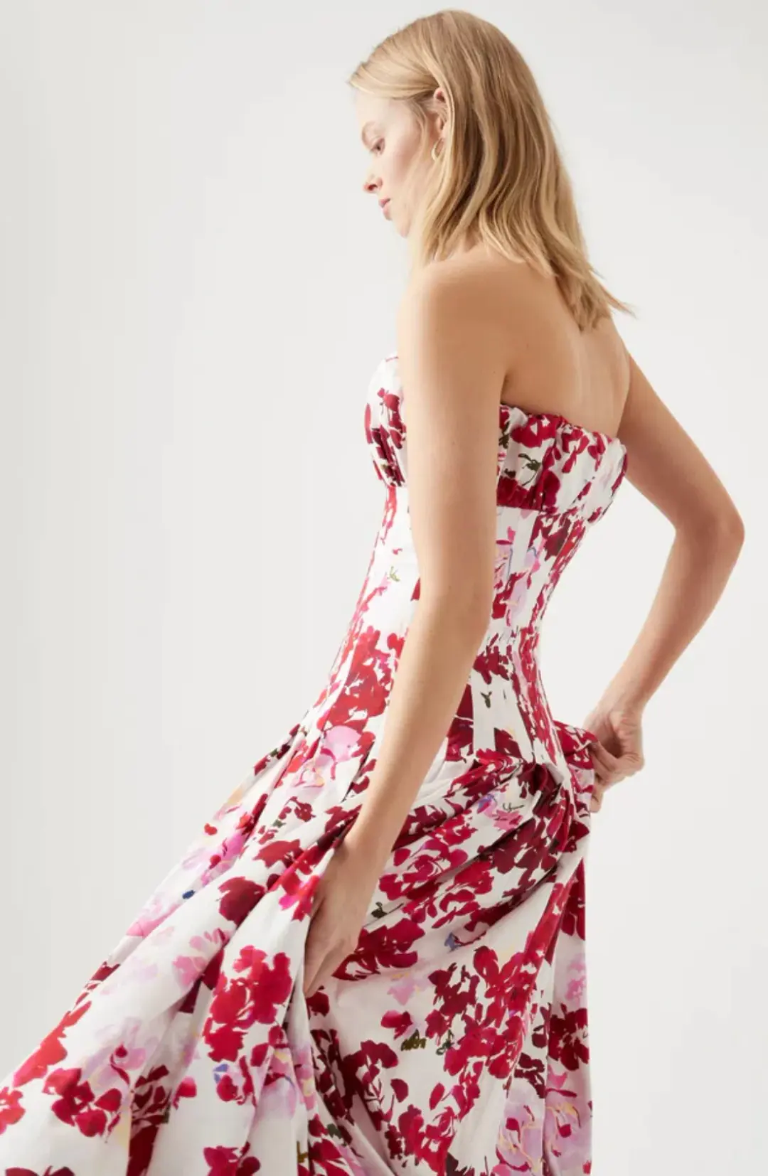 Aje Mathilde Bubble Hem Dress Print Size 14 for rent on The Volte - main image