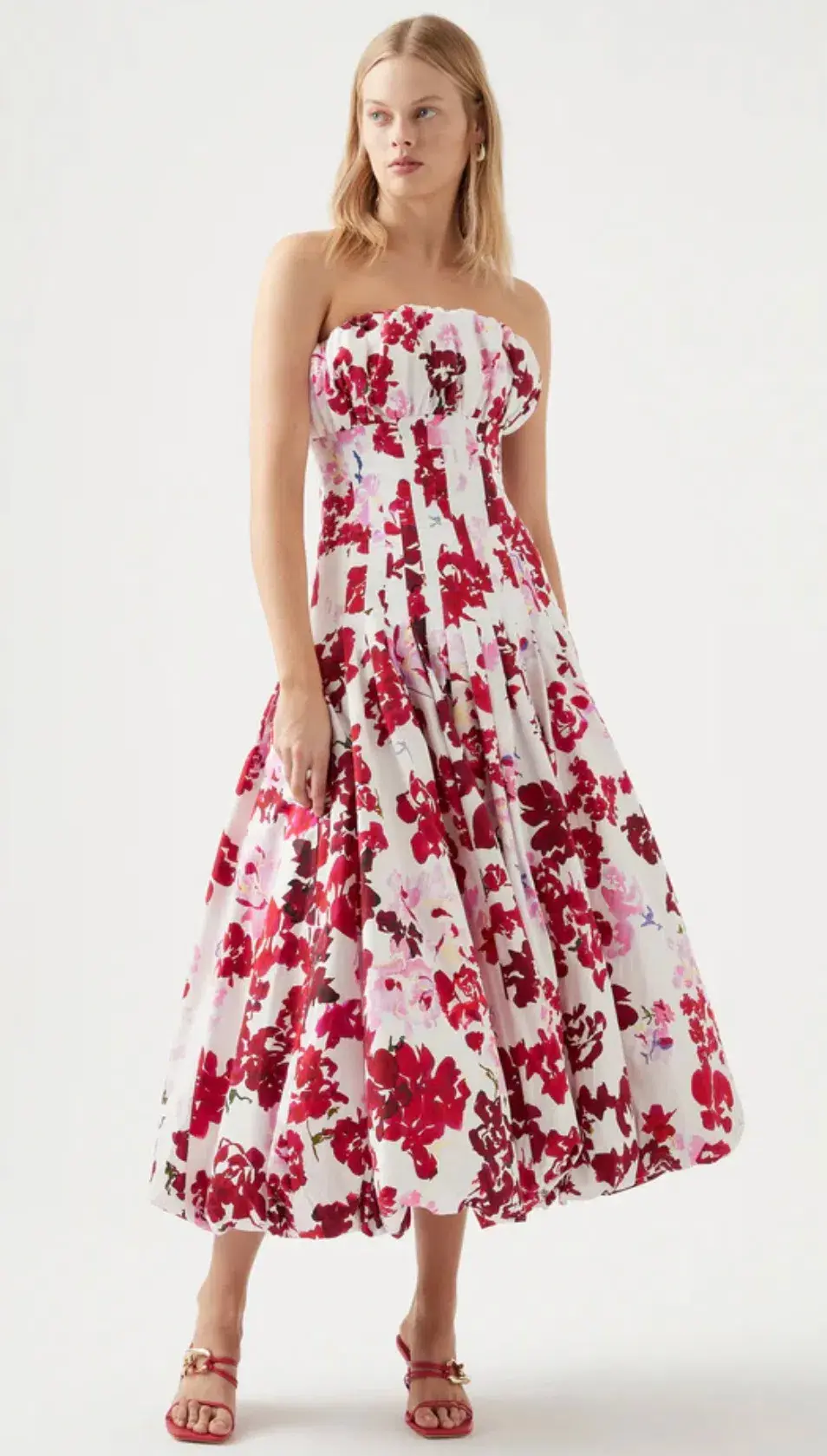 Aje Mathilde Bubble Hem Dress Print Size 14 for rent on The Volte - main image