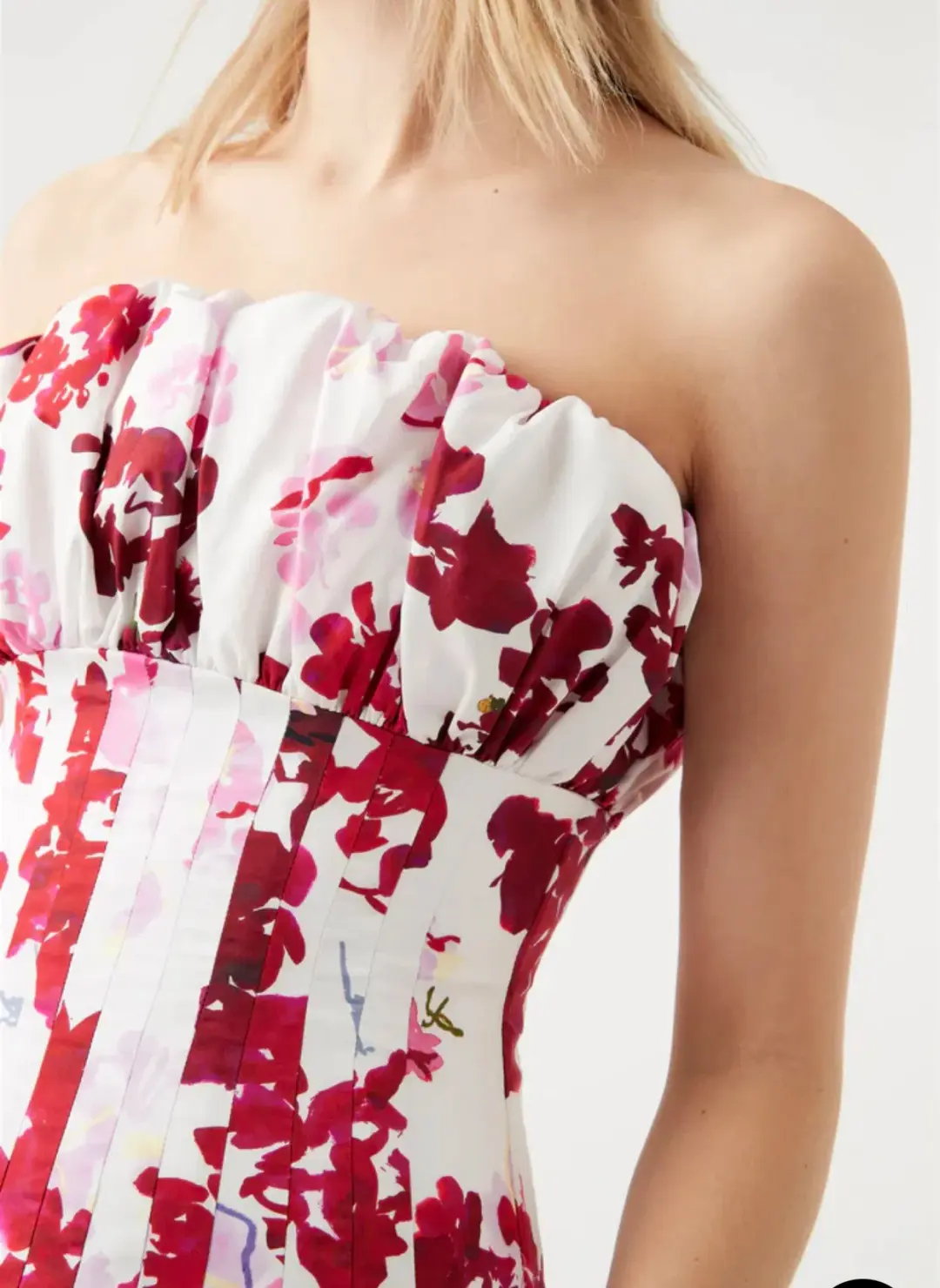 Aje Mathilde Bubble Hem Dress Print Size 14 for rent on The Volte - main image