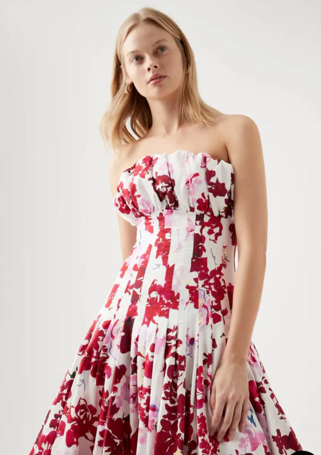 Aje Mathilde Bubble Hem Dress Print Size 14 for rent on The Volte - main image