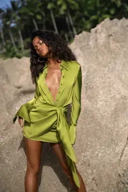 Rat & Boa Alanis Dress Cypress Green Size XS for rent on The Volte - image 2