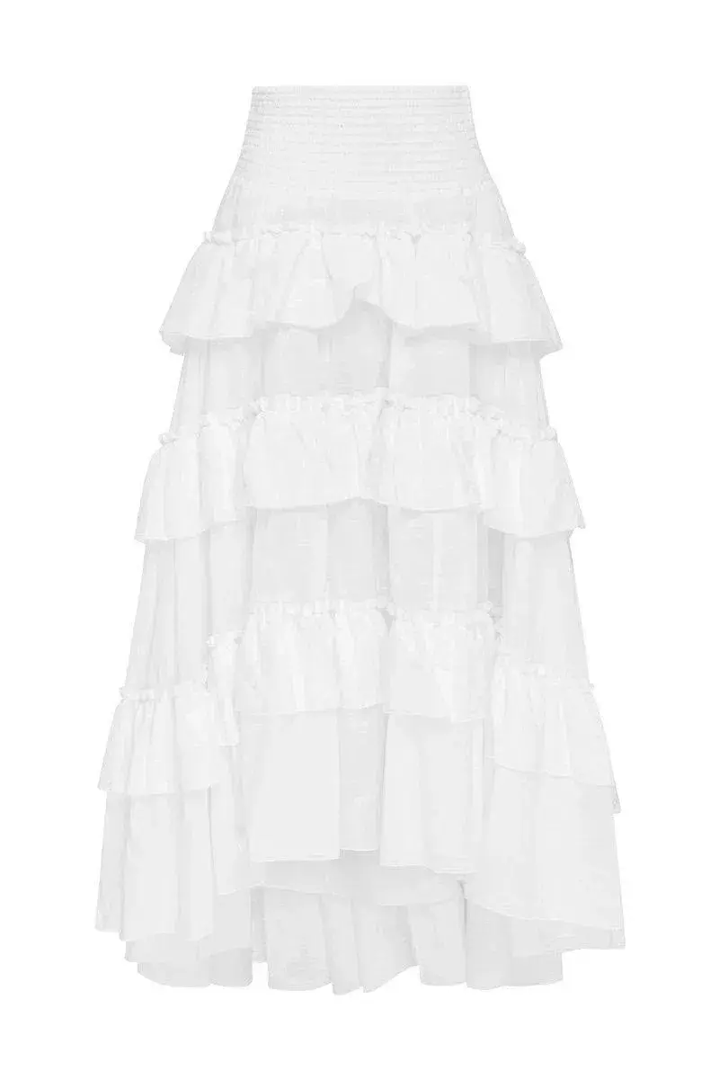 Aje Cotton El Paso Skirt White Size 6 for rent on The Volte - main image